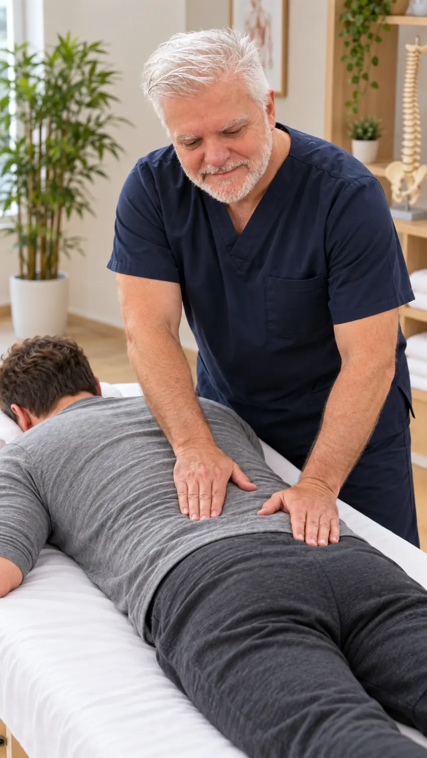 Pressão paravertebral realizada no lado oposto